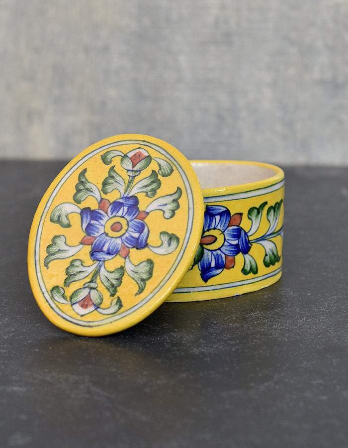 Handmade Oval Gift Box — Jaipur Blue Pottery