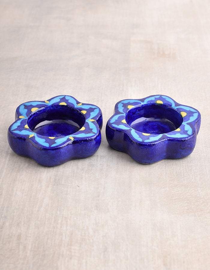 Blue Pottery Tealight Holder — Jaipur Blue Pottery