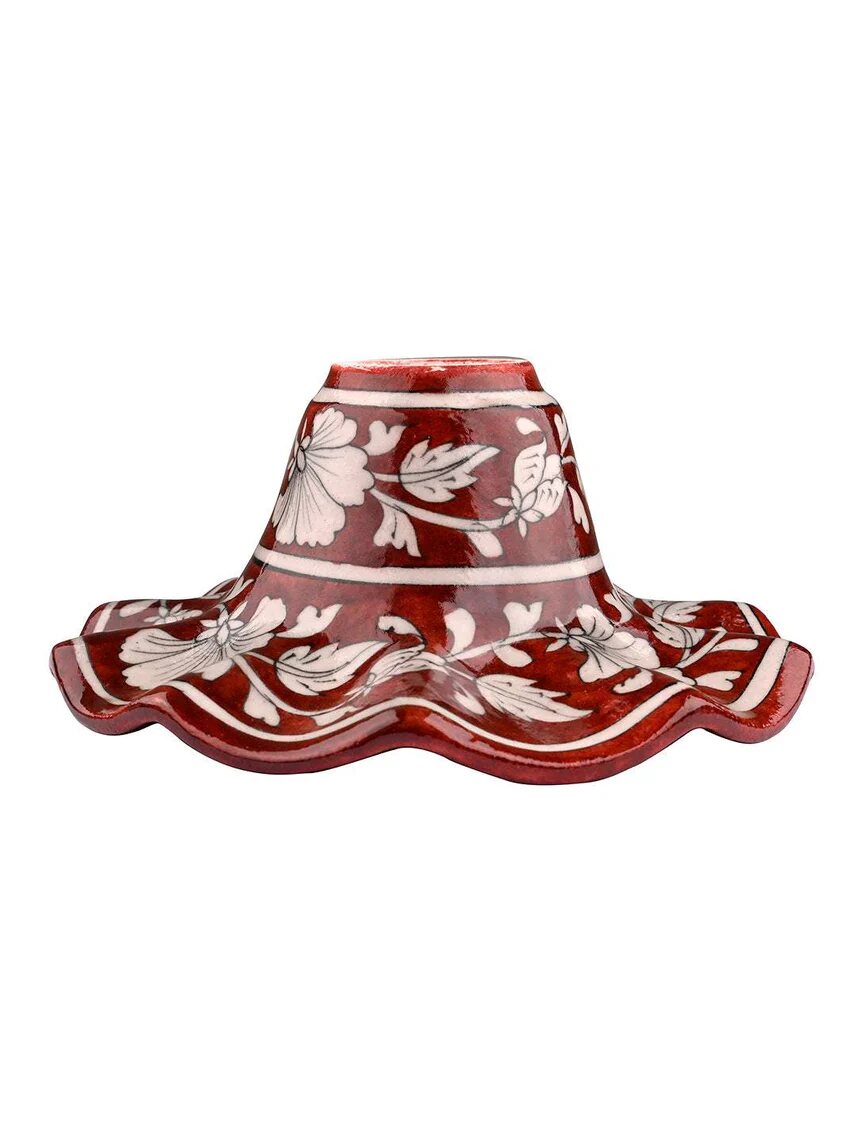 Brown Floral Hanging Lamp — Jaipur Blue Pottery