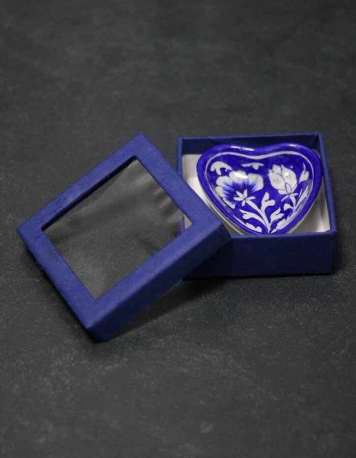 Heart Plate Gift Set with Box — Jaipur Blue Pottery