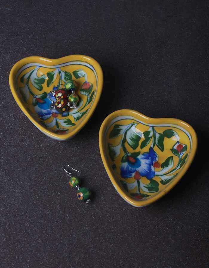 Heart Plate Gift Set with Box — Jaipur Blue Pottery