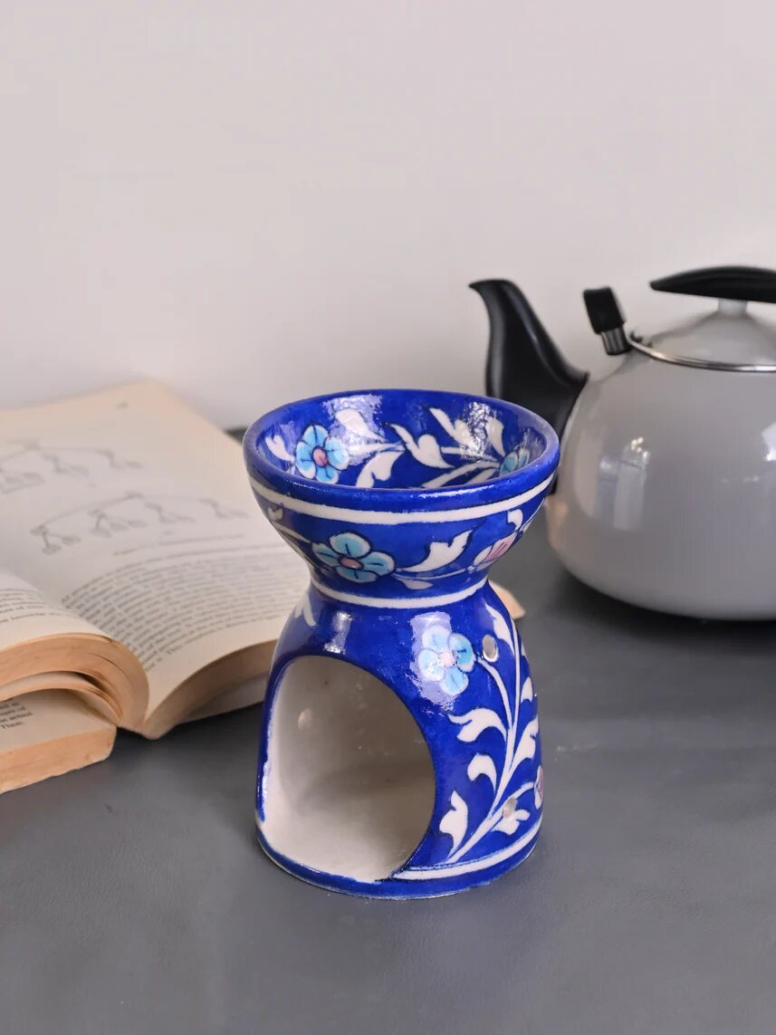 Cobalt blue Jaipur Blue Pottery oil burner