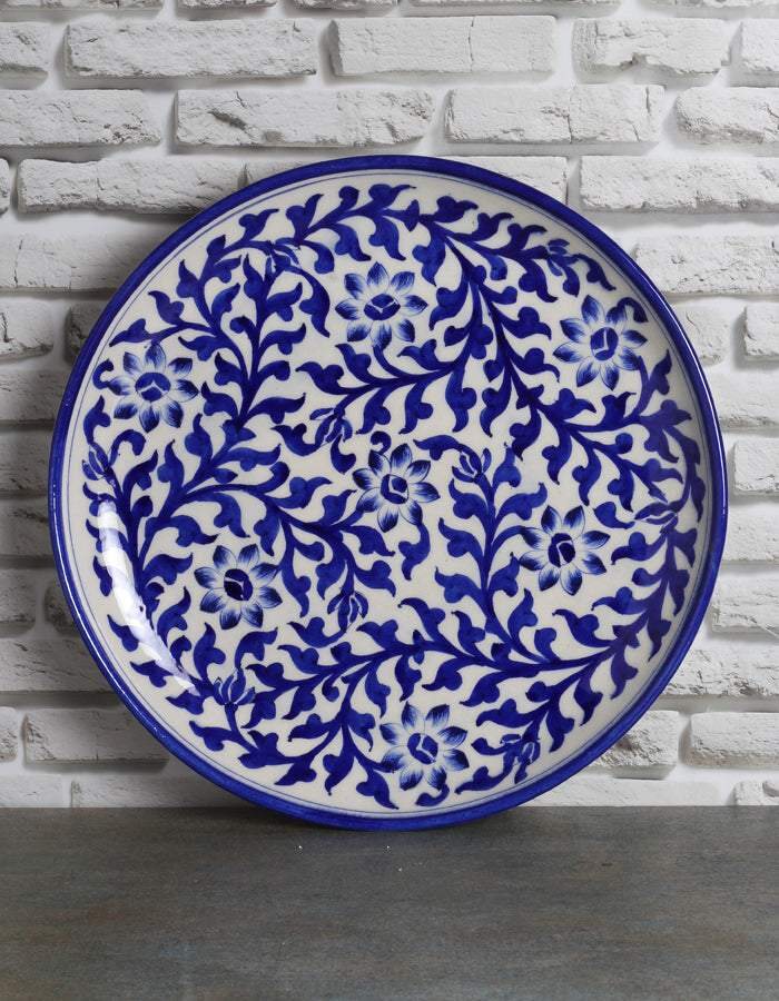 Cobalt blue Jaipur Blue Pottery wall plate