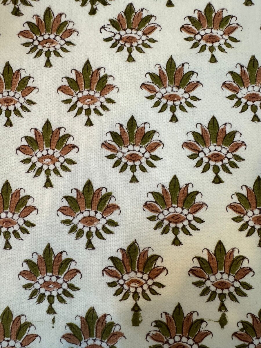 Green Brown Booti Cushion Covers 20" - Set of 5pc