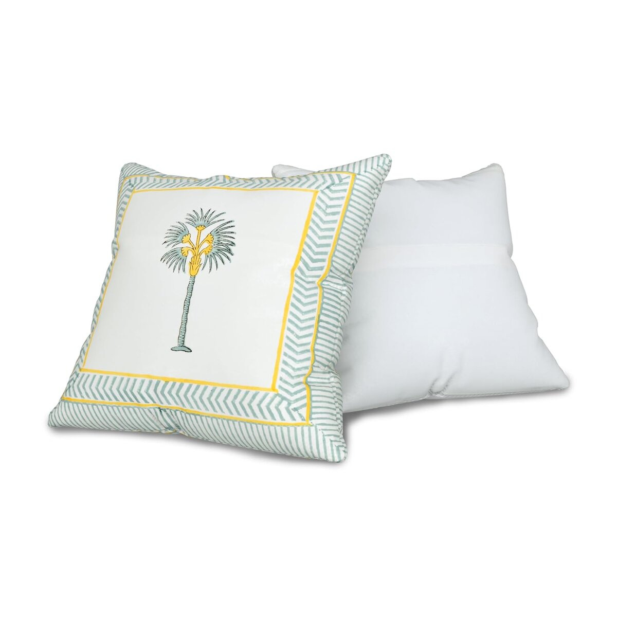 Jaipur Weaves Cushion Cover 16 inch x 16 inch – Set of 2, Pure Cotton, Hand Block Printed, Decorative Soft Floral Cushions for Sofa/Bed/Chair, Gift for Home Decor (Floral Blue,2)