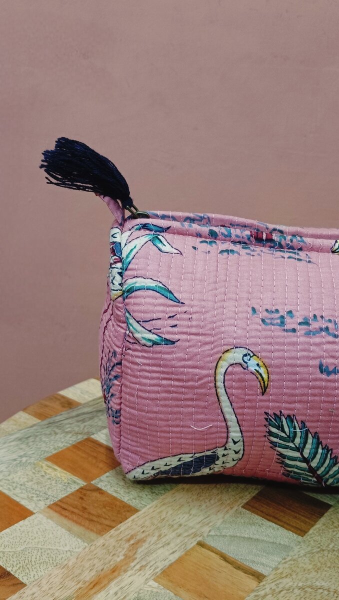 Set of 3 cosmetic bag/pouches with waterproof lining
