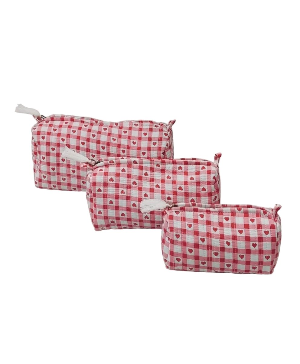 Set of 3 cosmetic bag/pouches with waterproof lining