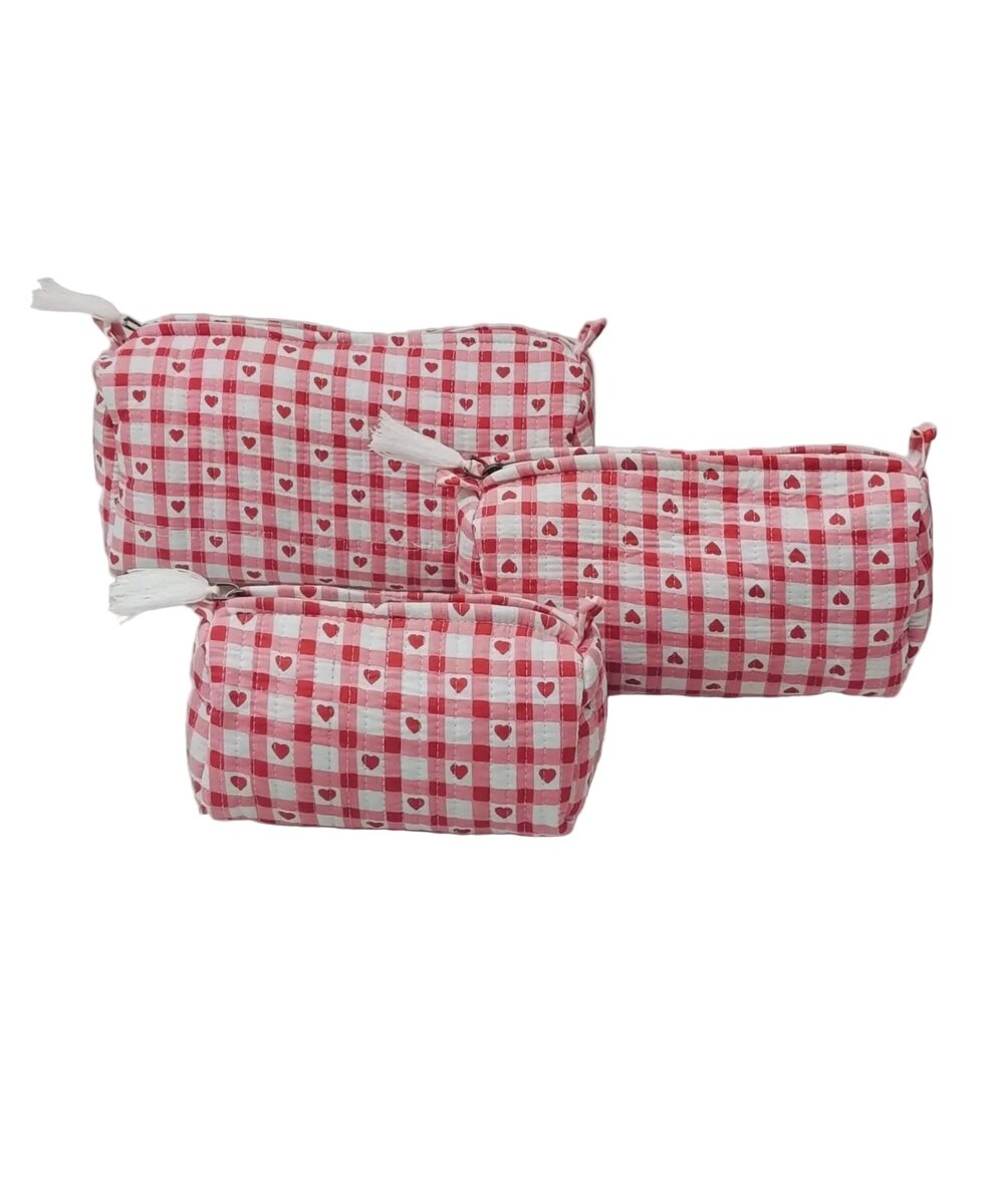 Set of 3 cosmetic bag/pouches with waterproof lining