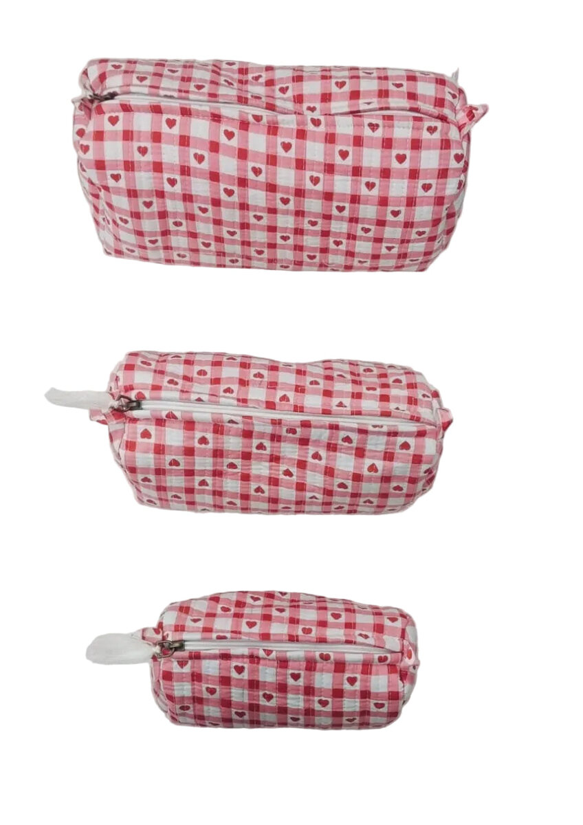 Set of 3 cosmetic bag/pouches with waterproof lining