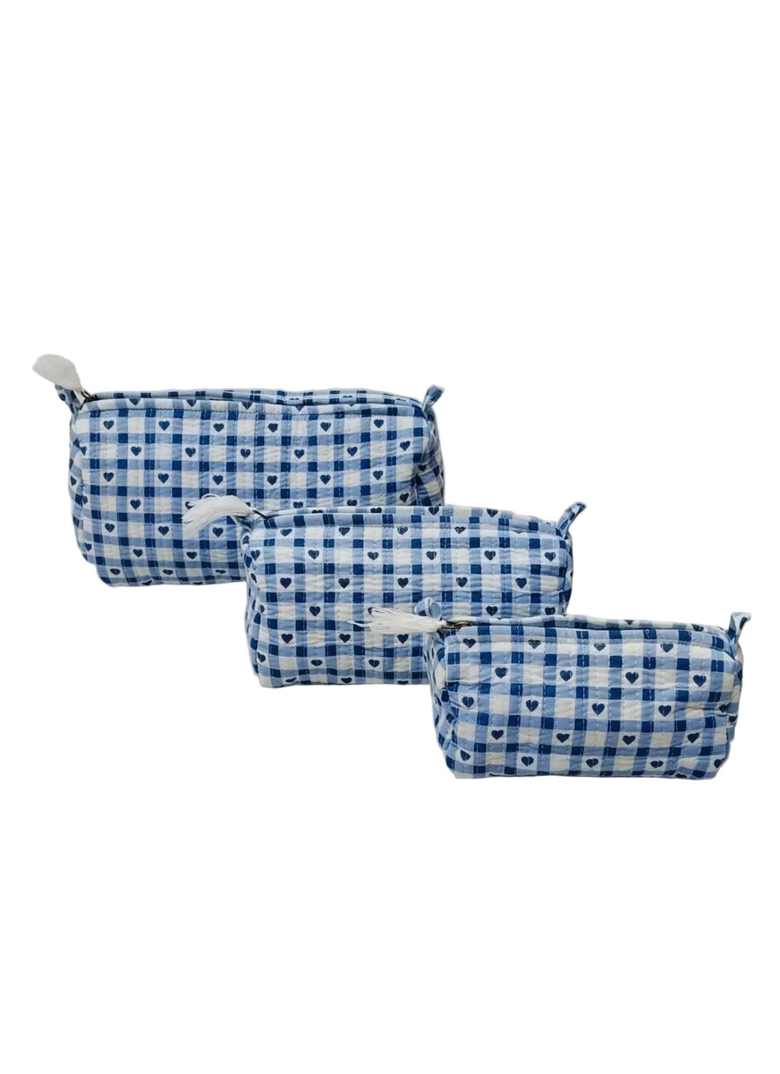 Set of 3 cosmetic bag/pouches with waterproof lining