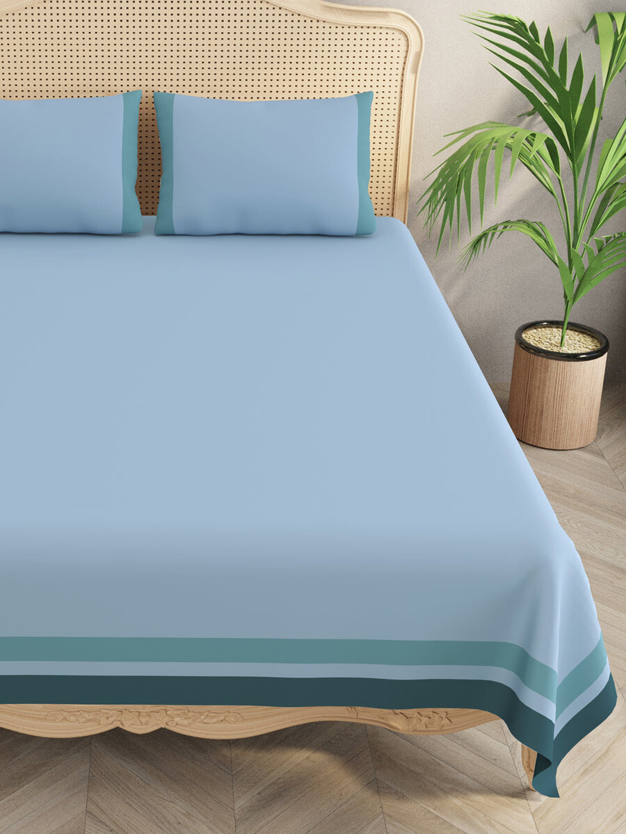 Luxury Cotton Double King 300 TC Bedsheet with 2 Pillow Covers