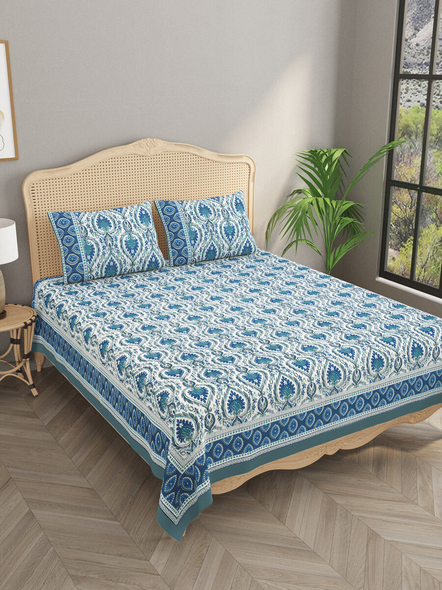 Double King Bedsheet with 2 Pillow Covers