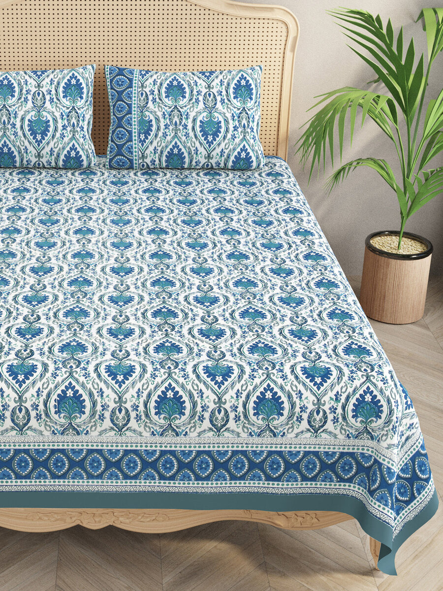 Double King Bedsheet with 2 Pillow Covers