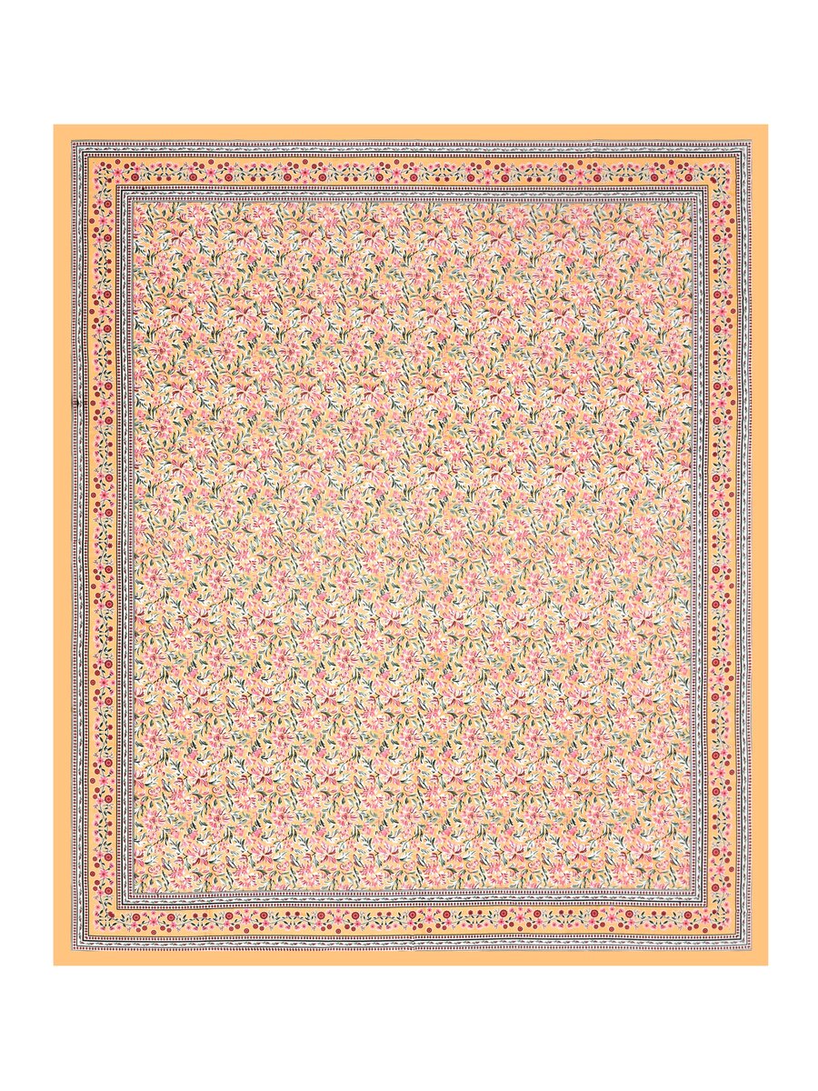 Floral Print Cotton Double King Bedsheet with 2 Pillow Covers