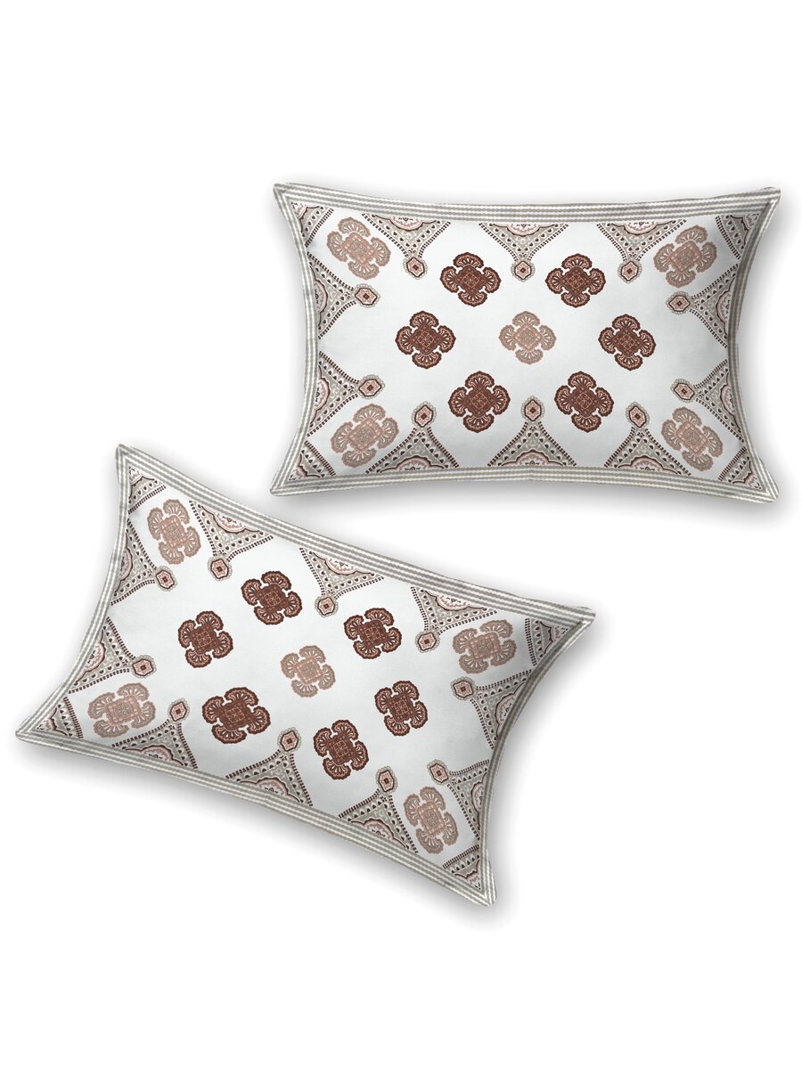 Floral Printed Bedding Set - 1 King Bedsheet, 1 Jaipuri Razai/Quilt, 2 Pillow Covers