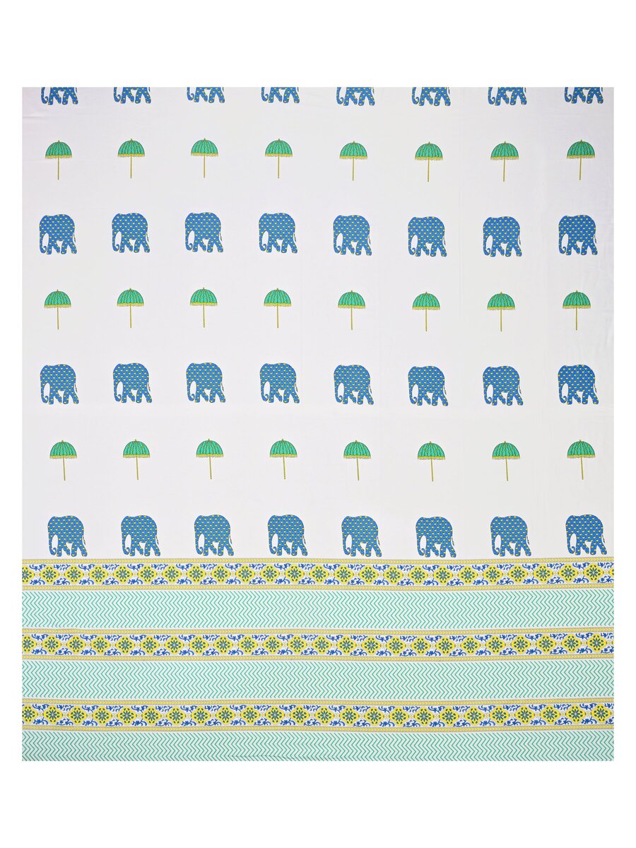 Extra Soft Percale Cotton Super King Handblock Print Bedsheet with 2 Pillow Covers