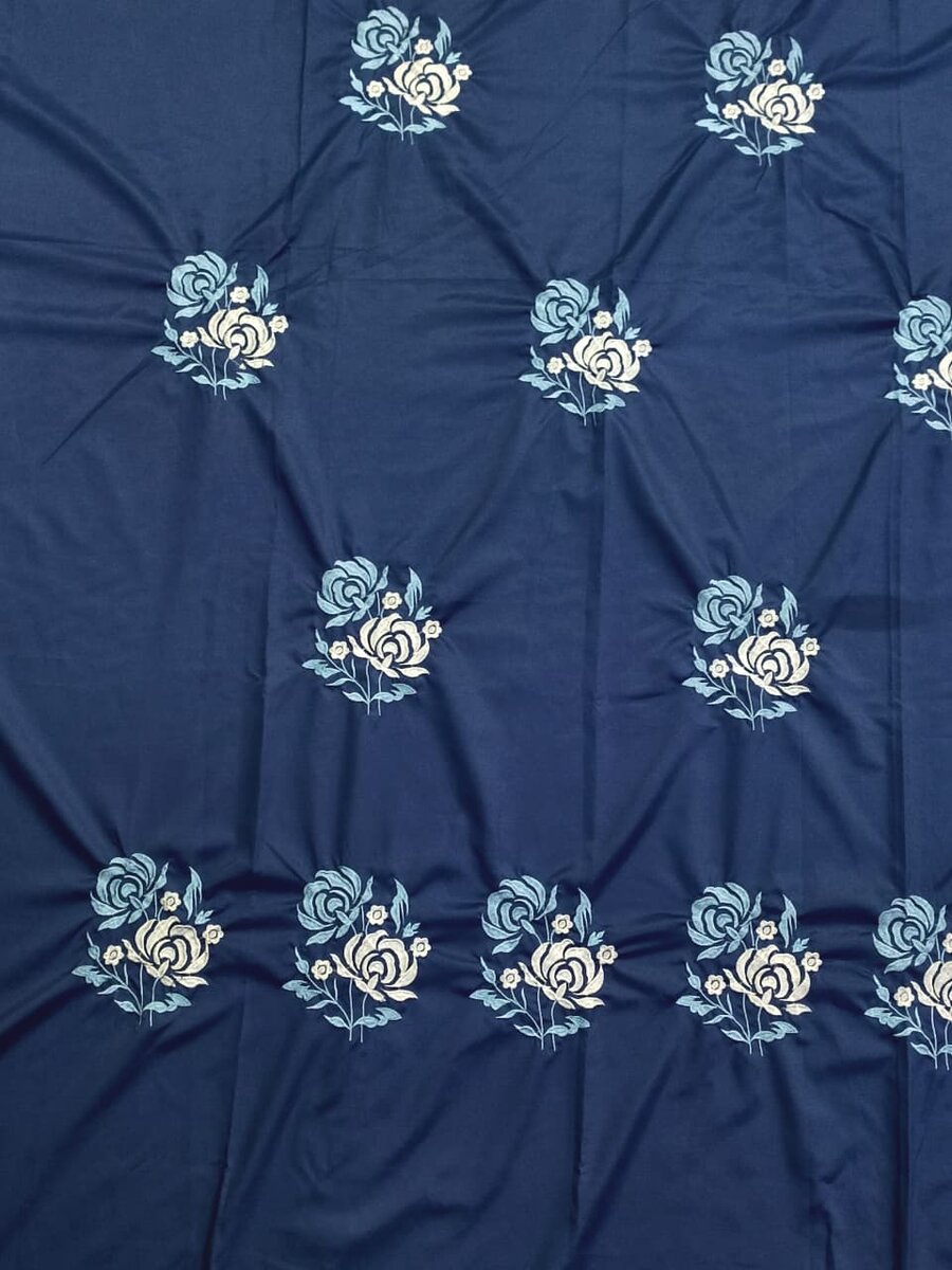 Embroidered Bedsheet Set with 2 Quilted Pillow Covers (108 × 108)