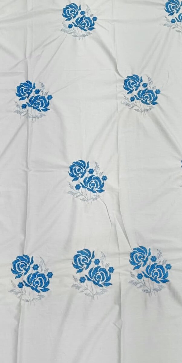 Embroidered Bedsheet Set with 2 Quilted Pillow Covers (108 × 108)