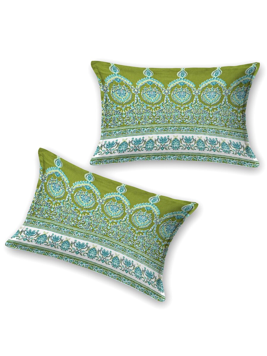 Cotton Printed Bedsheet with 2 Pillow Covers - (108 x 108 Inch)