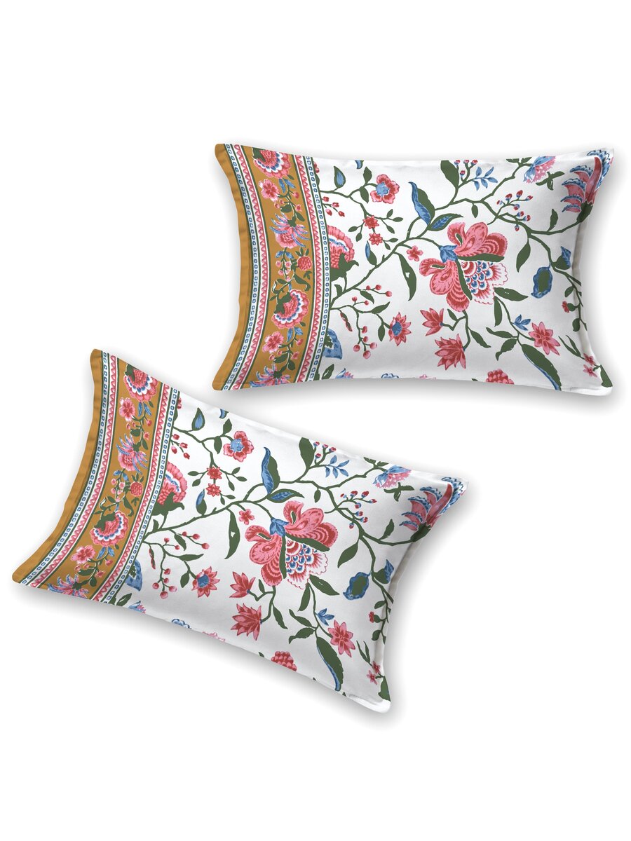 Cotton Printed Bedsheet with 2 Pillow Covers - (108 x 108 Inch)