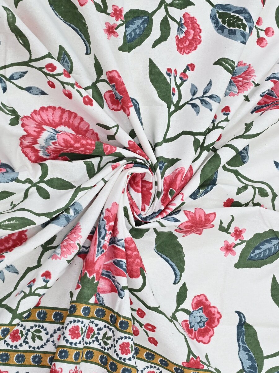Cotton Printed Bedsheet with 2 Pillow Covers - (108 x 108 Inch)