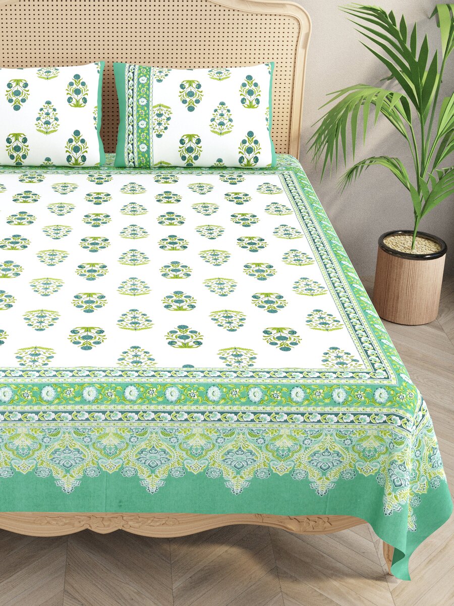 Double King Bedsheet with 2 Pillow Covers