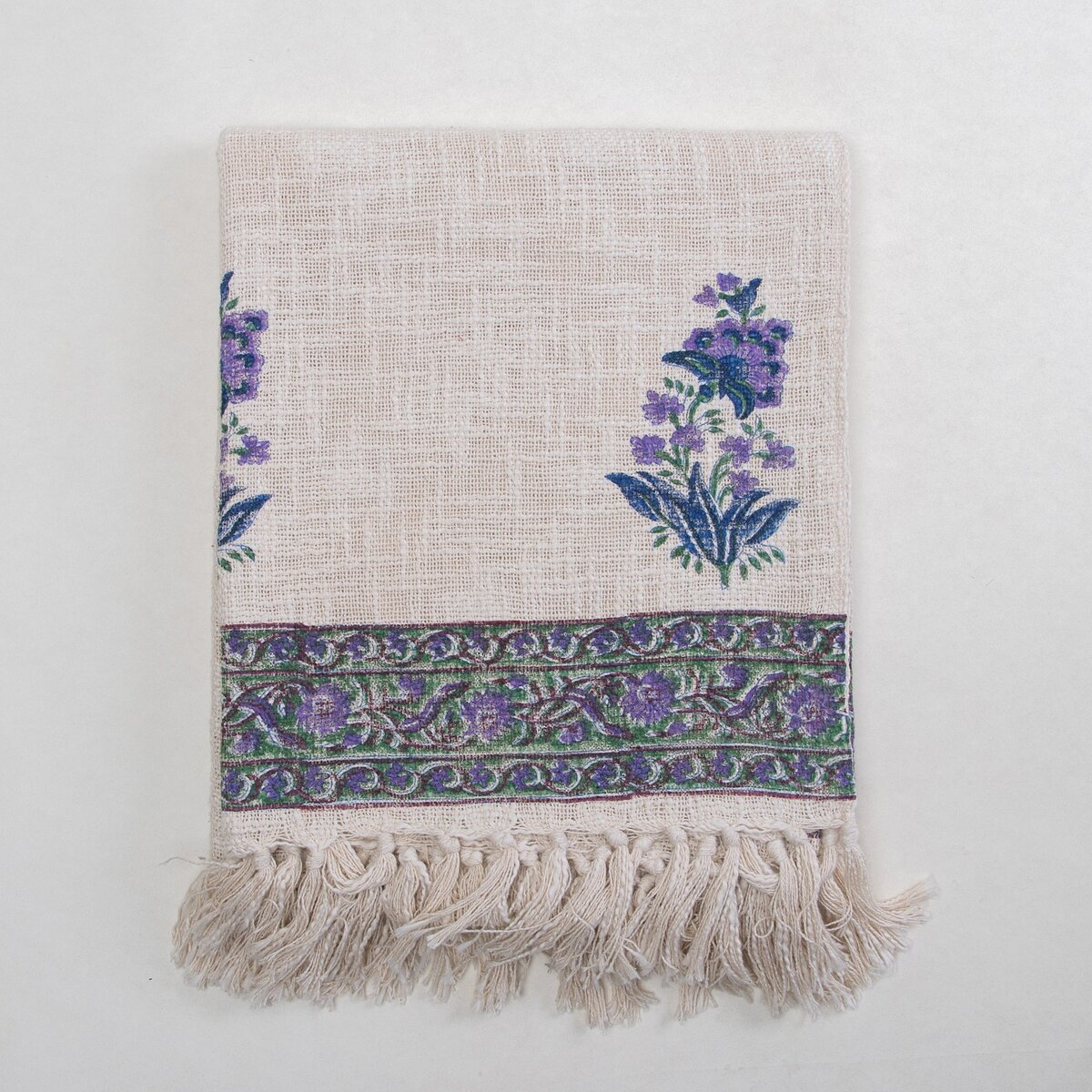 Purple Cotton Stylish Floral Print Throw For Home Decor Items