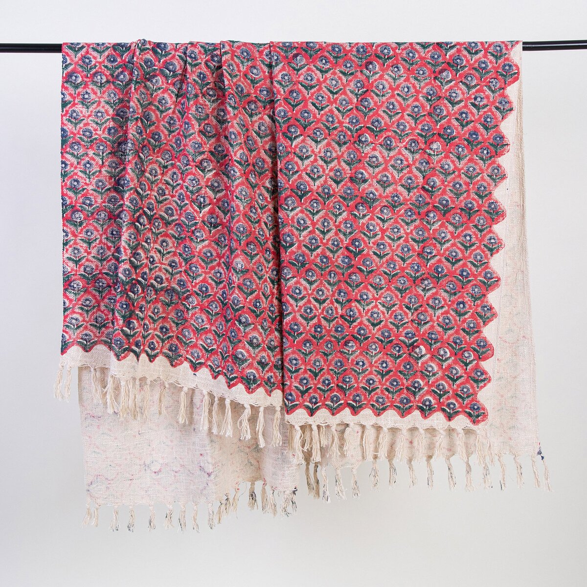 Rose Floral Print Authentic Handmade Throw Blanket For Home Decor