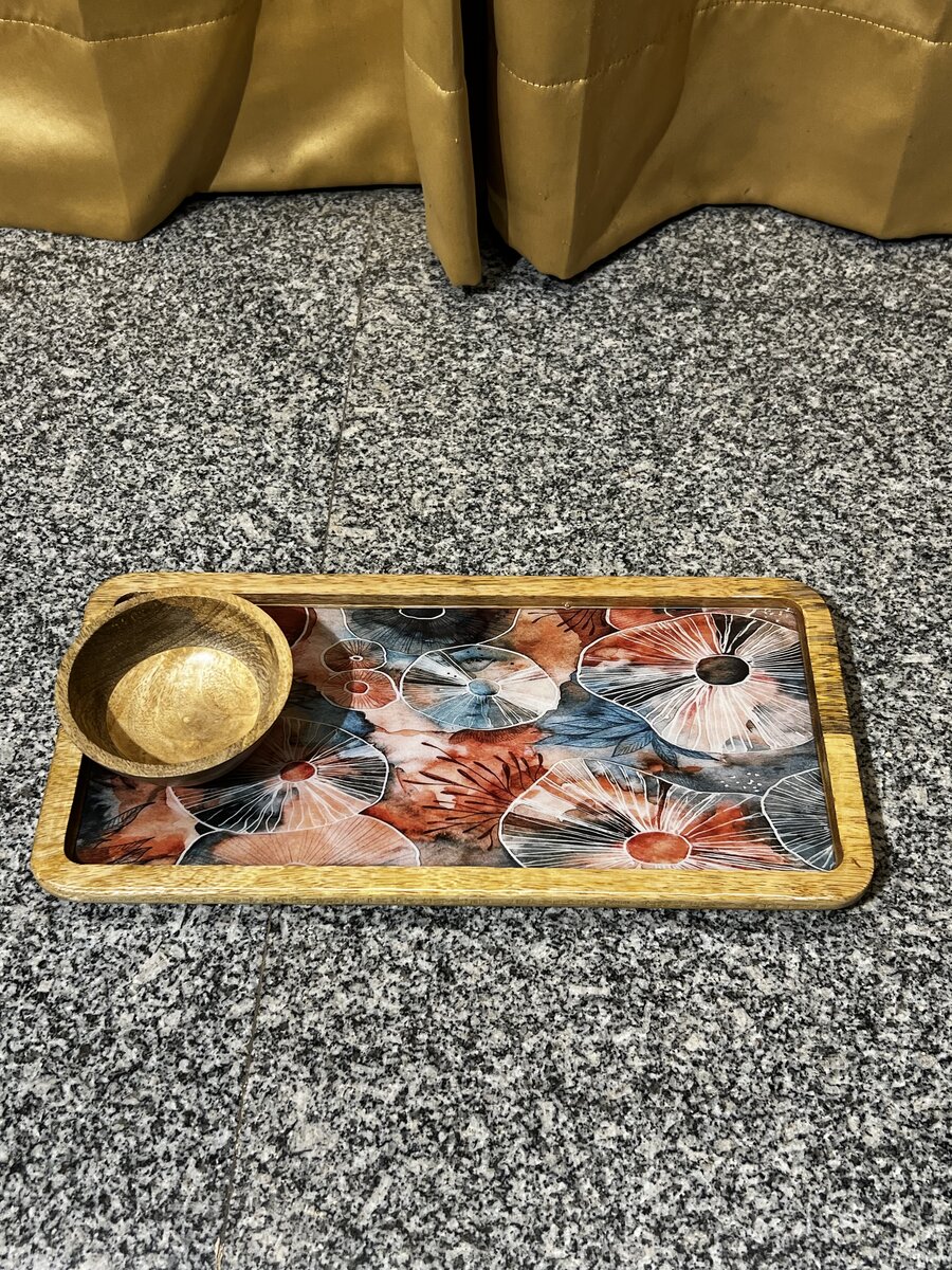 Handcrafted epoxy resin paddle serving board