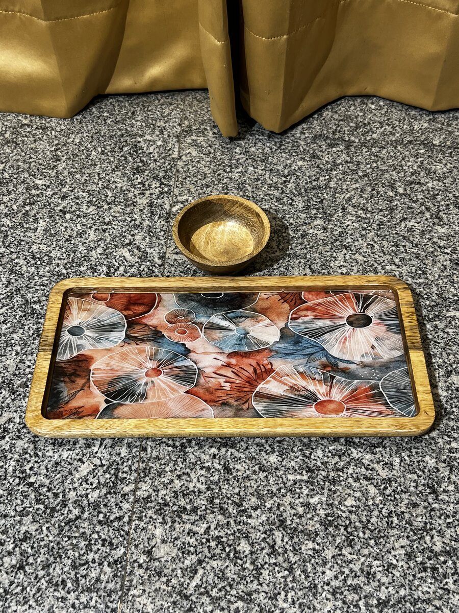 Handcrafted epoxy resin paddle serving board