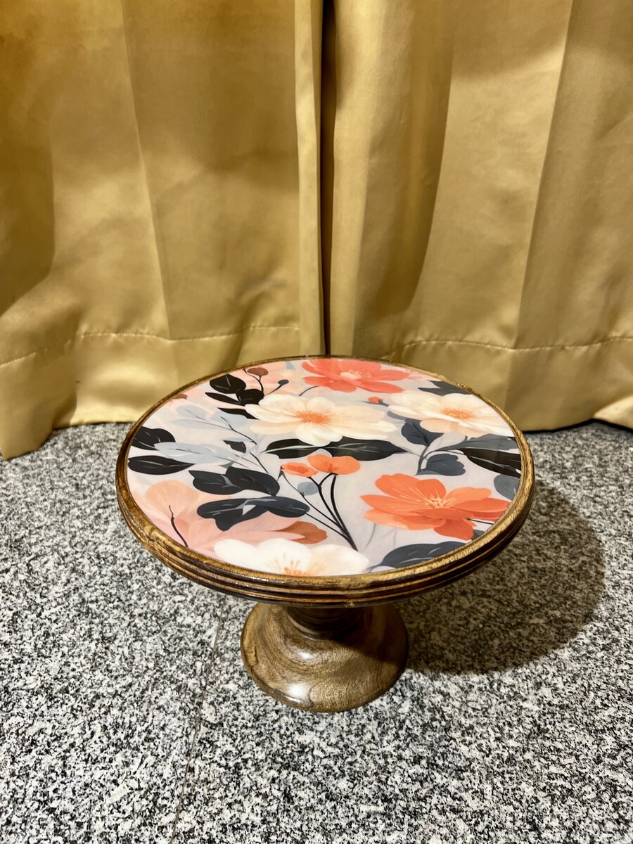 Handcrafted epoxy resin wooden cake stand