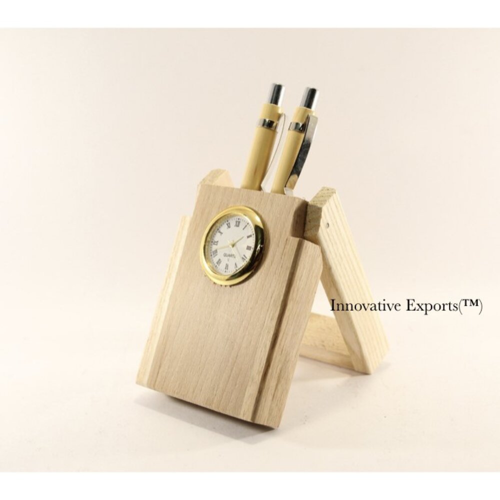 Handcrafted wooden pen holder and desk organiser