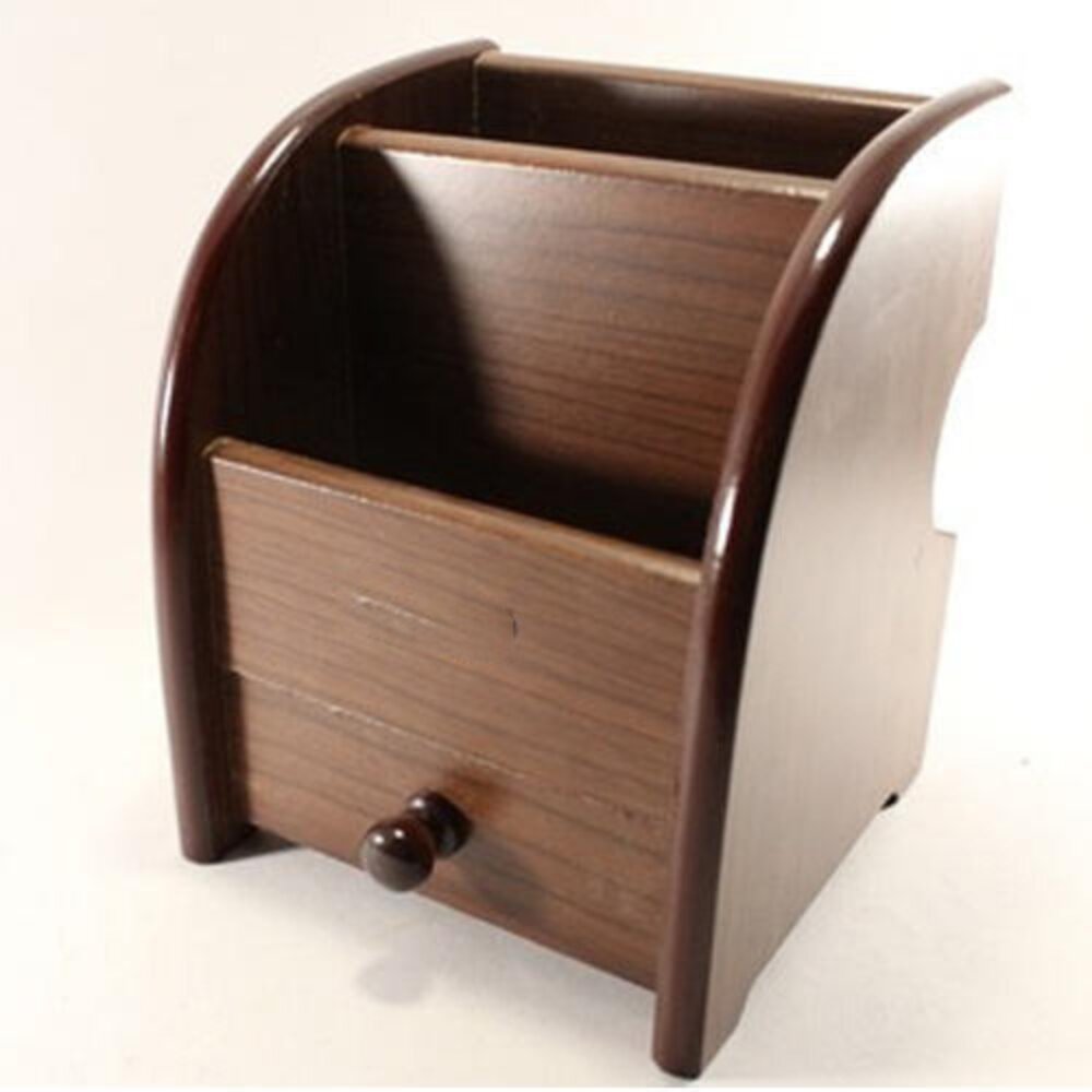 Handcrafted wooden pen holder and desk organiser